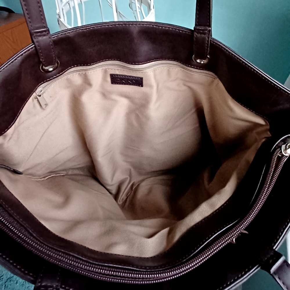 DKNY  Brown Faux Leather Tote Bag - Picture 3 of 10
